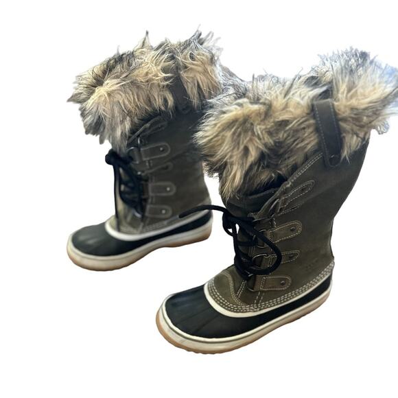 Sorel Joan of Arctic Tall Waterproof Snow Boots Faux Fur Green Women’s 6 - Picture 5 of 10